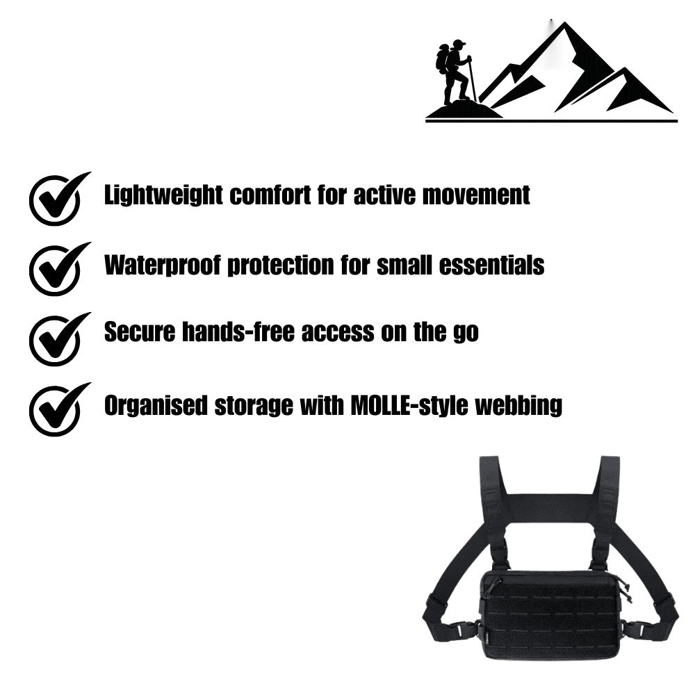 Hiking Chest Bag – Waterproof Nylon MOLLE Sling