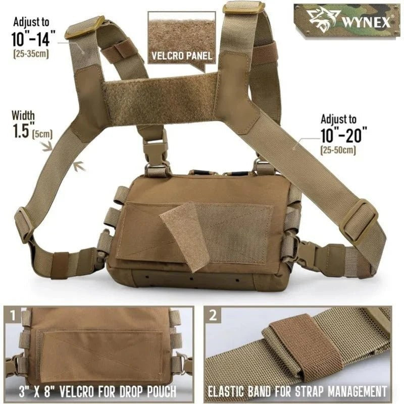 Hiking Chest Bag – Waterproof Nylon MOLLE Sling