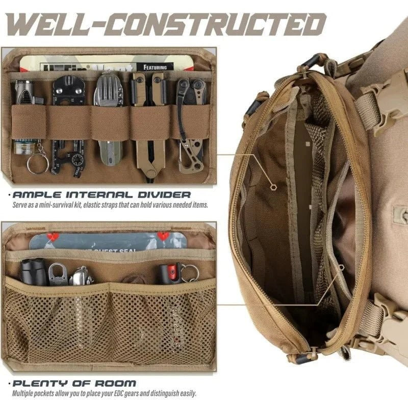 Hiking Chest Bag – Waterproof Nylon MOLLE Sling