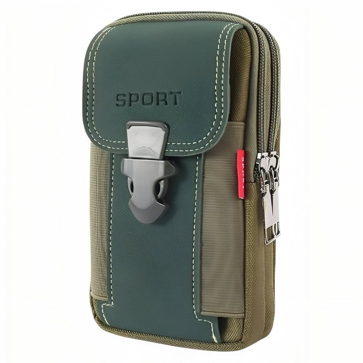 Hiking Pouch – Compact Belt-Attachment Zip Organizer - Olive Green