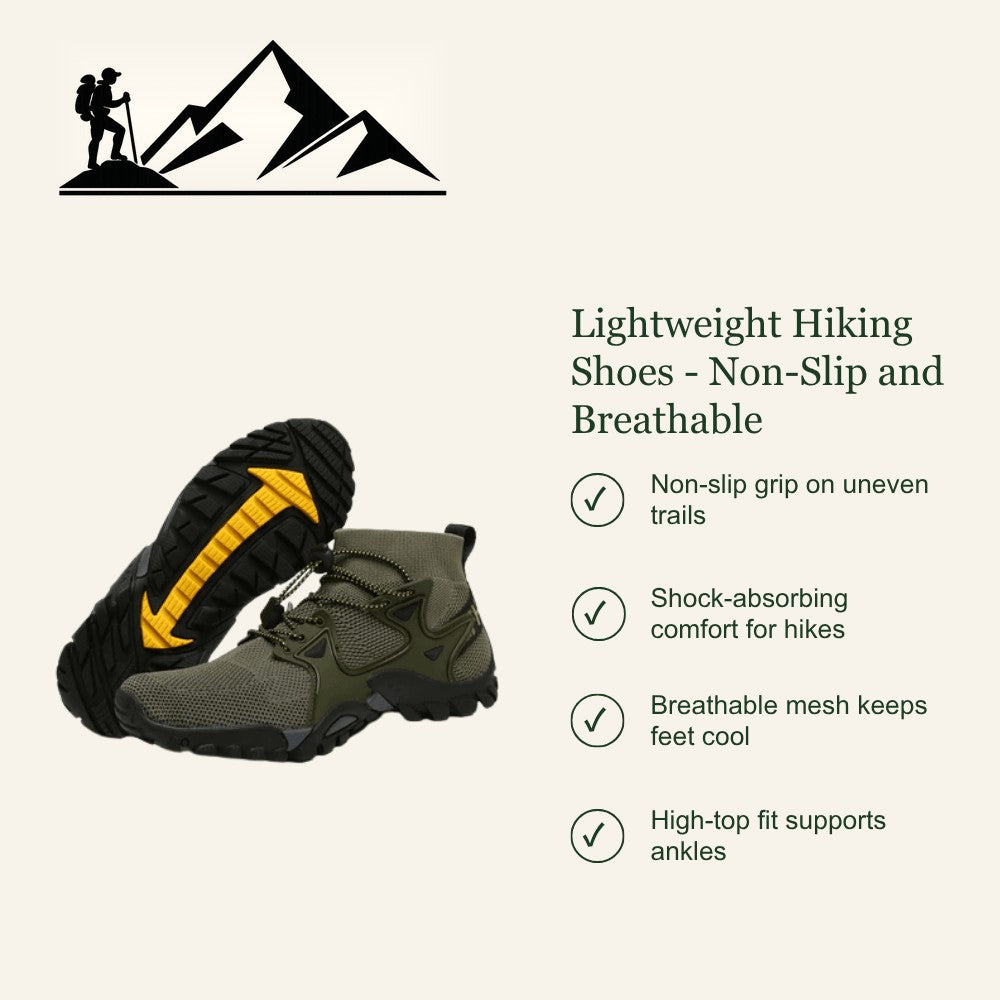 Hiking Shoes – Lightweight Non-Slip High-Top Mesh Sneakers
