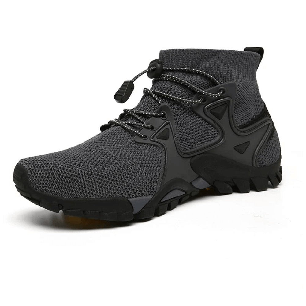 Hiking Shoes – Lightweight Non-Slip High-Top Mesh Sneakers - Grey