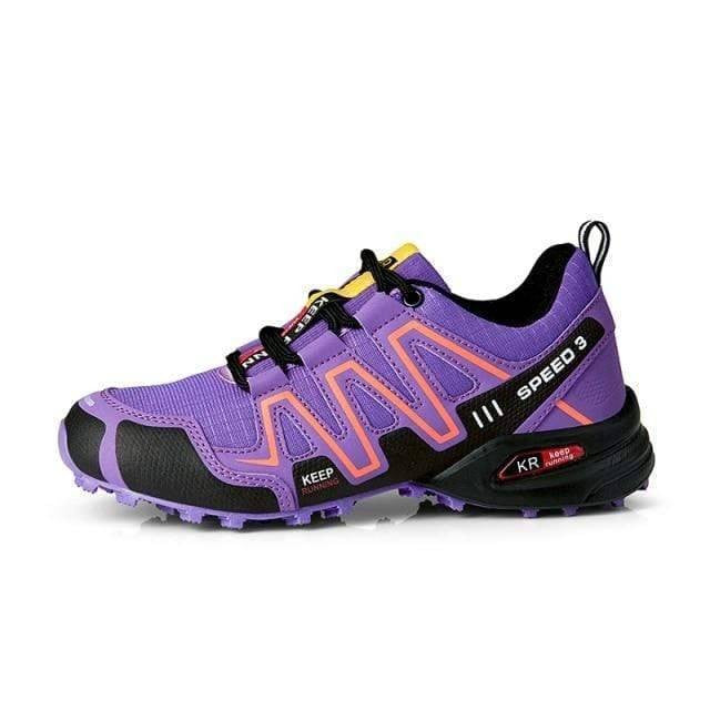 Hiking Shoes – Rugged Non-Slip Breathable Canvas Sneakers - Purple
