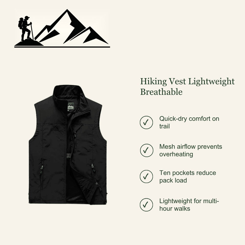 Hiking Vest – Lightweight Breathable Multi-Pocket Fishing