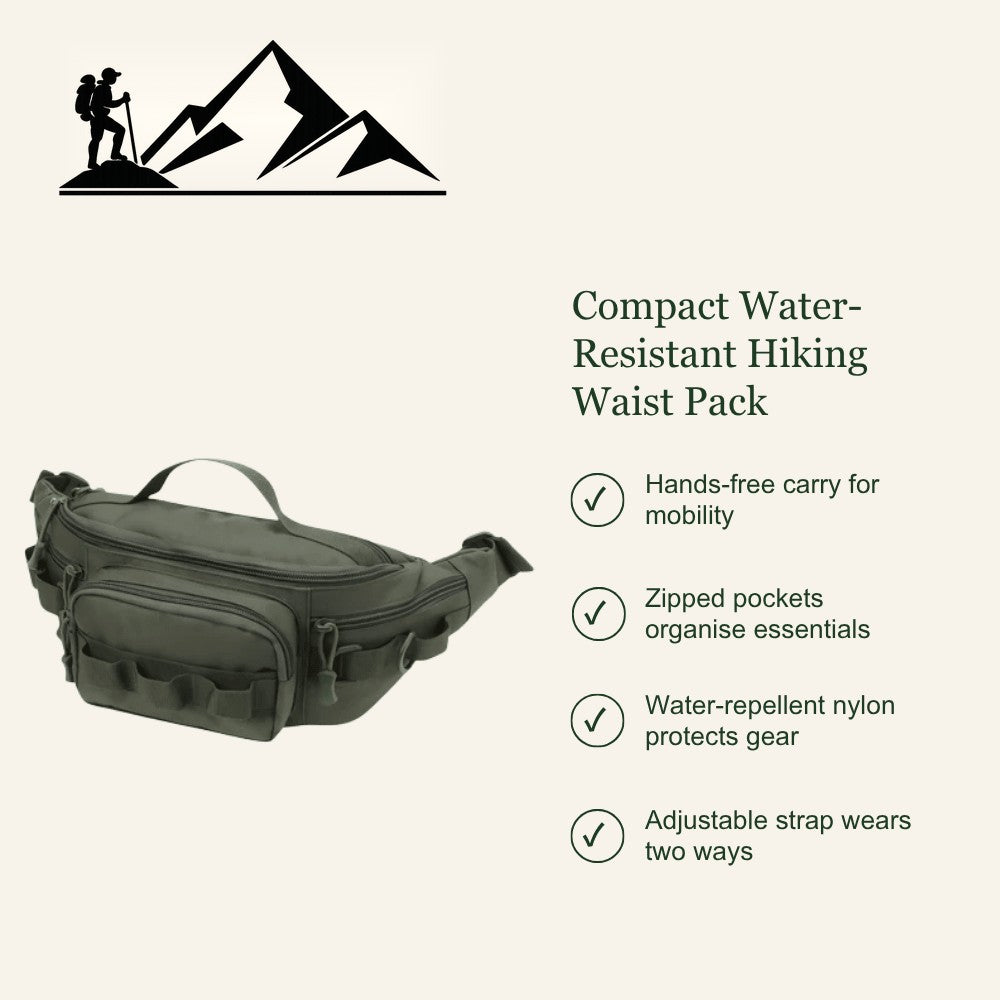Hiking Waist Pack – Compact Water-Resistant Zip Hip Bag