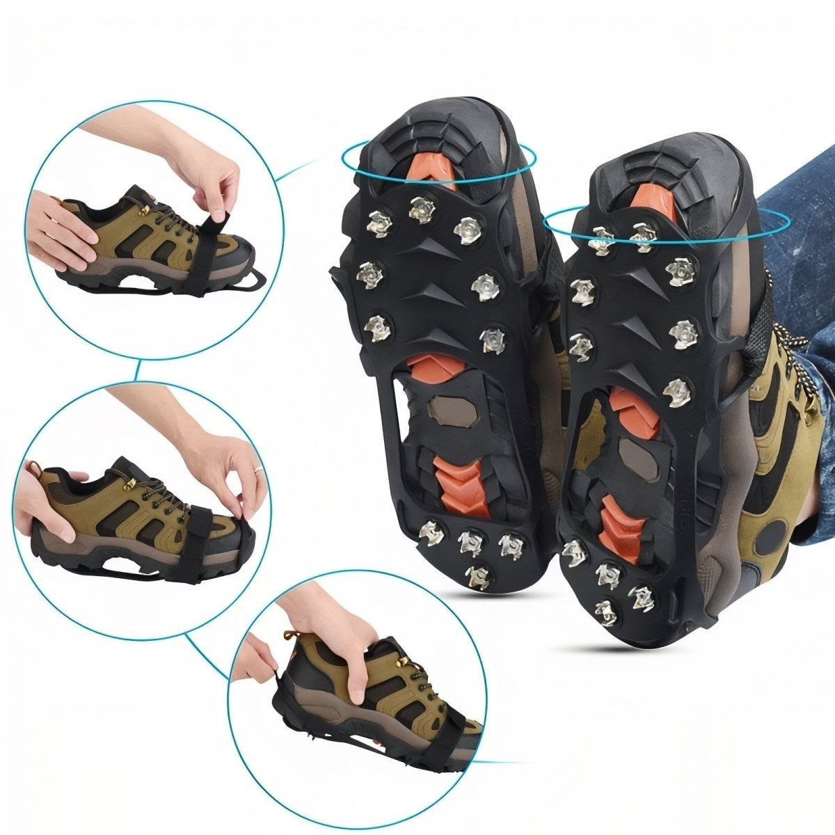 Ice Crampons – Lightweight 11-Spike Winter Traction Cleats