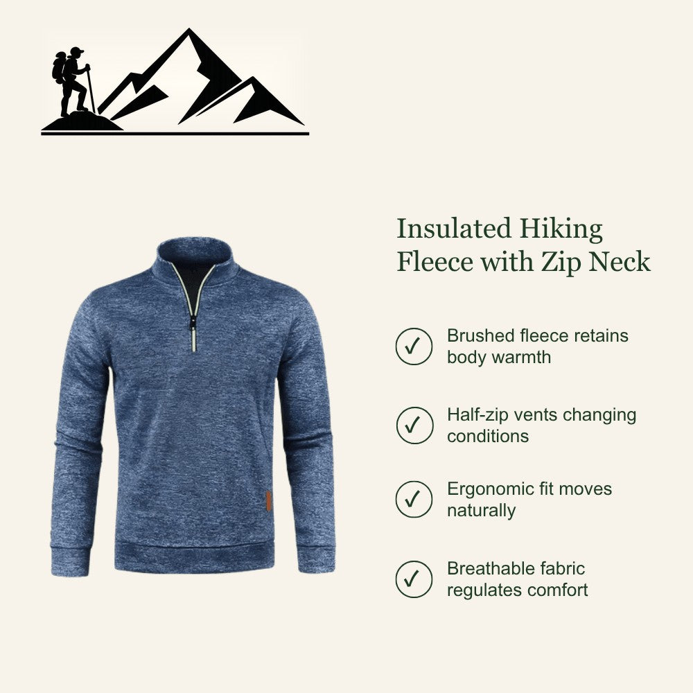 Insulated Hiking Fleece – Half-Zip Brushed Cold-Weather Layer