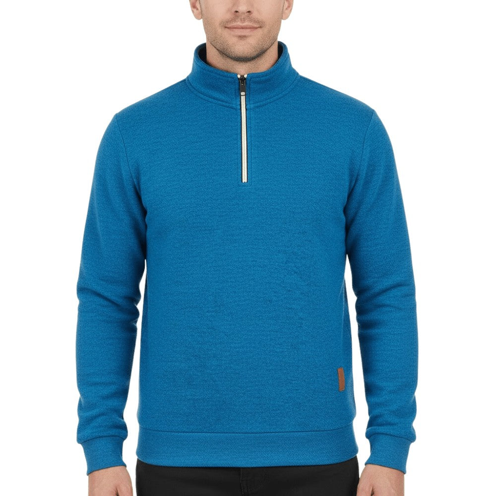 Insulated Hiking Fleece – Half-Zip Brushed Cold-Weather Layer - Sky Blue