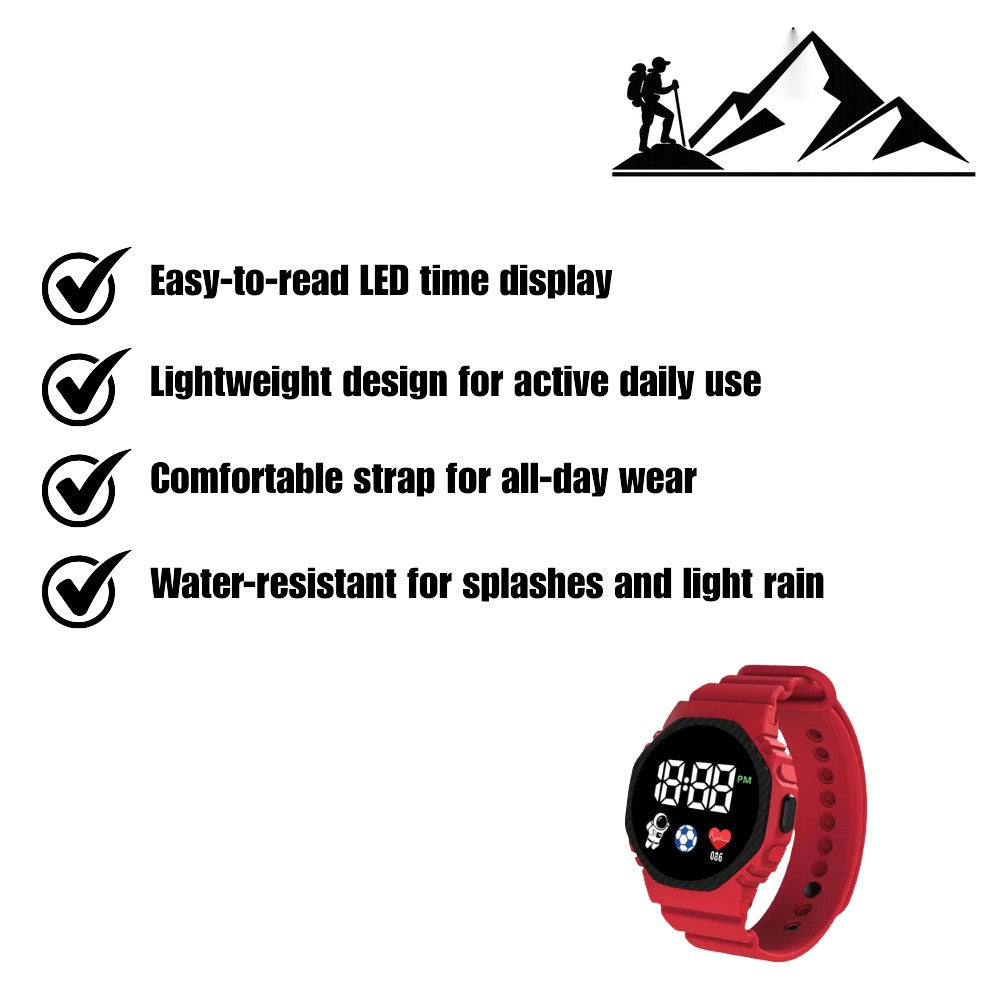Kids Digital Watch – Lightweight Water-Resistant LED