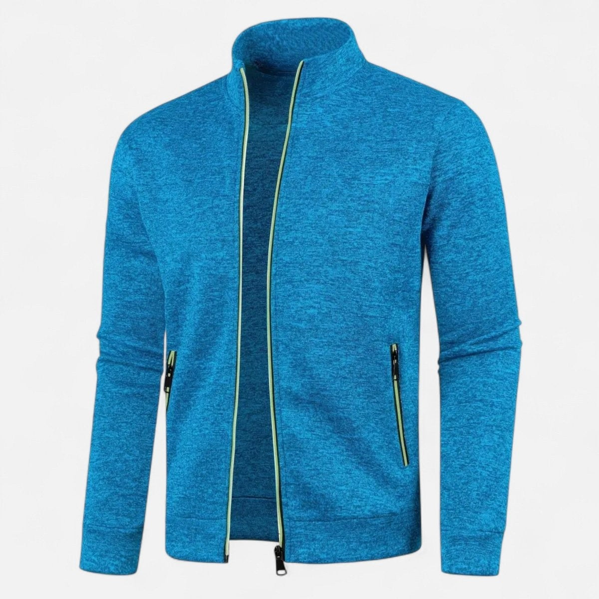 Knitted Cardigan – Full-Zip Soft-Stretch Outdoor Layer - Blue