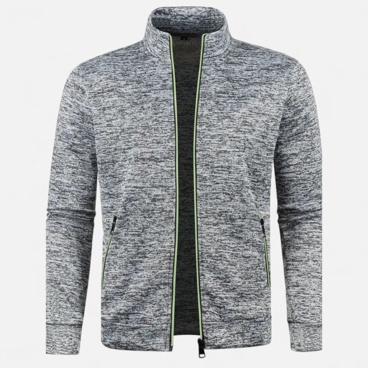 Knitted Cardigan – Full-Zip Soft-Stretch Outdoor Layer - Light Grey