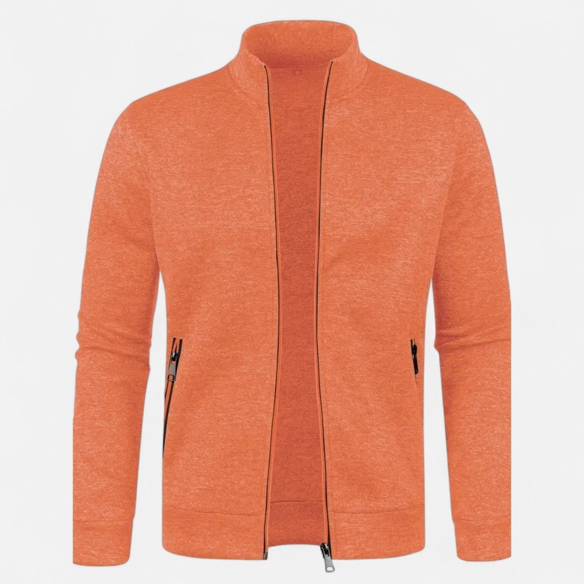 Knitted Cardigan – Full-Zip Soft-Stretch Outdoor Layer - Orange
