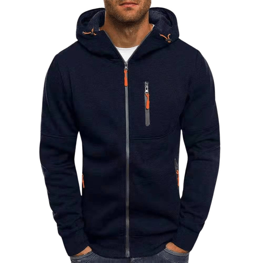 Knitted Outdoor Jacket – Durable Full-Zip Lightweight Layer - Navy Blue