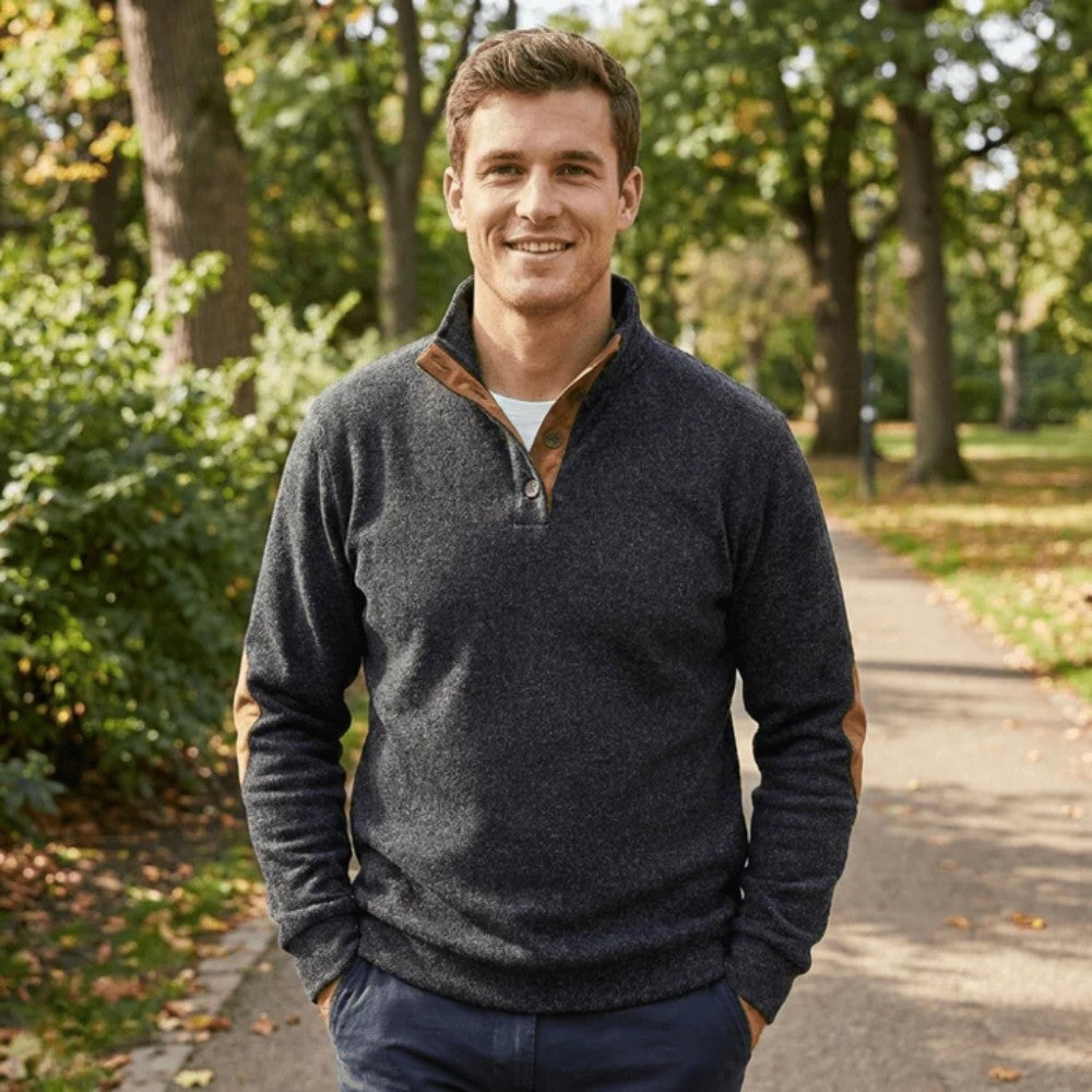 Knitted Outdoor Sweater – Warm Stand-Collar Breathable Layer