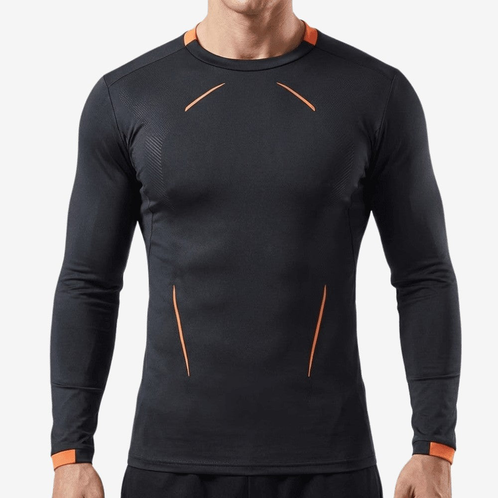 Long-Sleeve Hiking Shirt – Breathable Stretch Quick-Dry Tee - Charcoal Grey