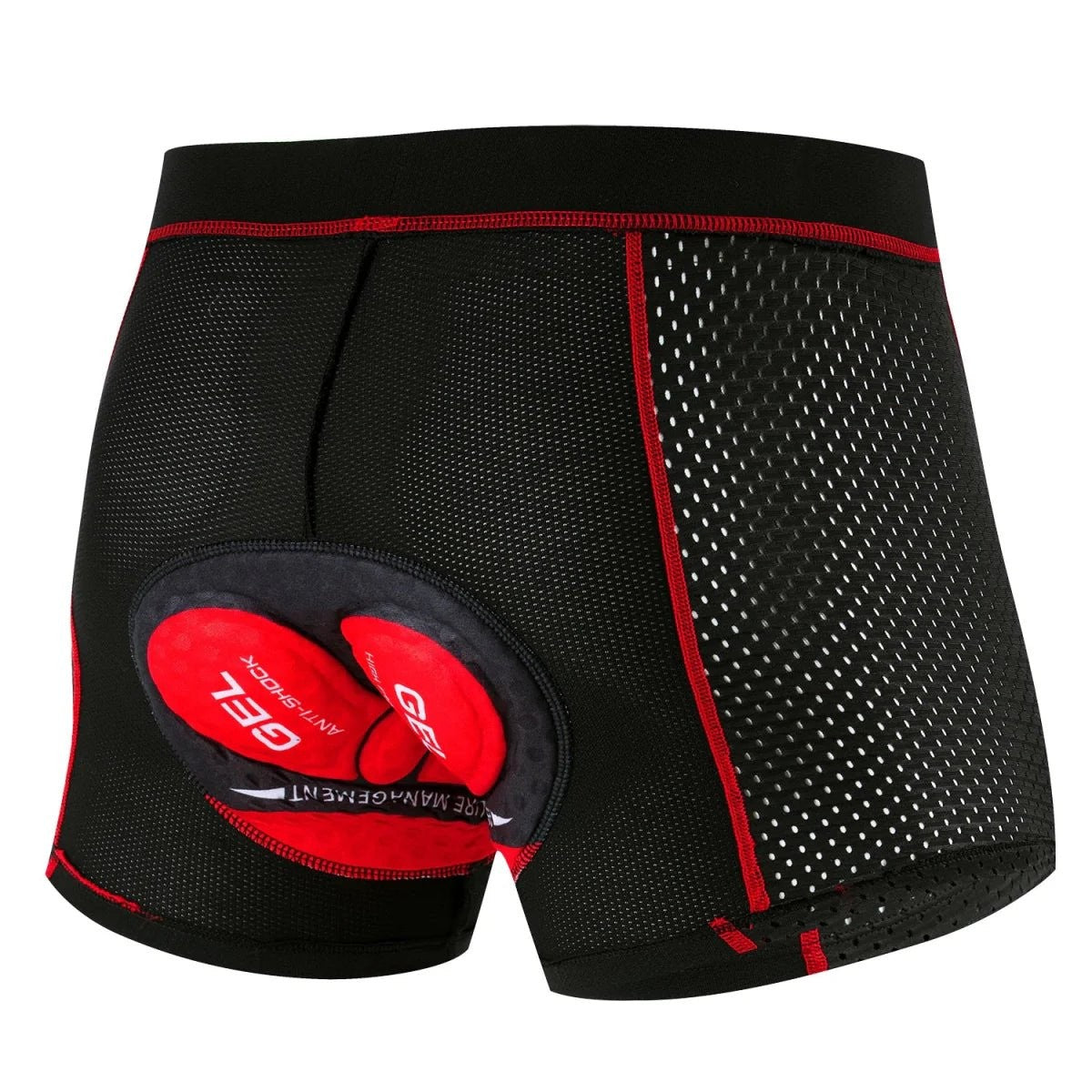 Men's Cycling Base Layer – 5D Foam Padded Breathable Mesh - Red