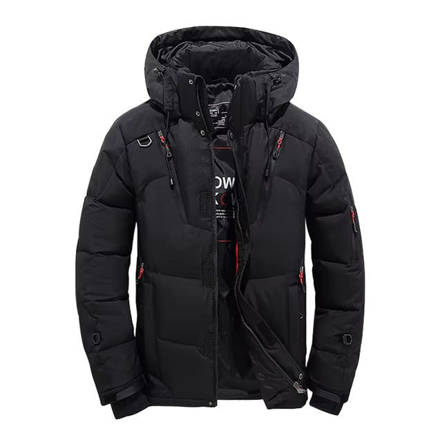 Men's Down Jacket – Waterproof Windproof Insulated Winter Coat - Black