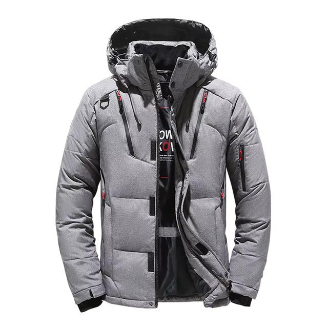 Men's Down Jacket – Waterproof Windproof Insulated Winter Coat - Gray
