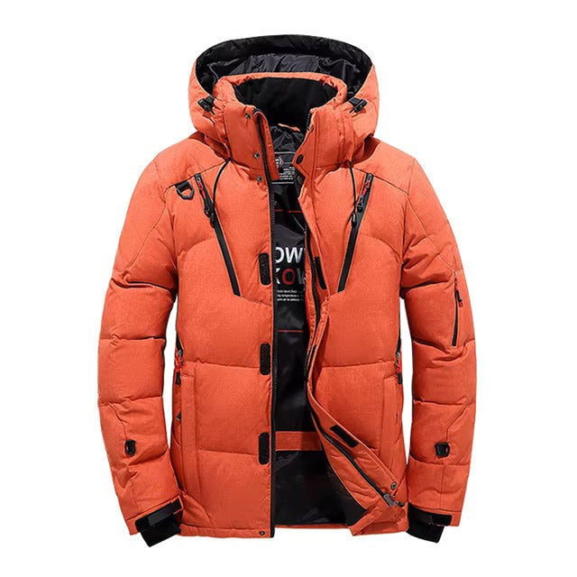 Men's Down Jacket – Waterproof Windproof Insulated Winter Coat - Orange