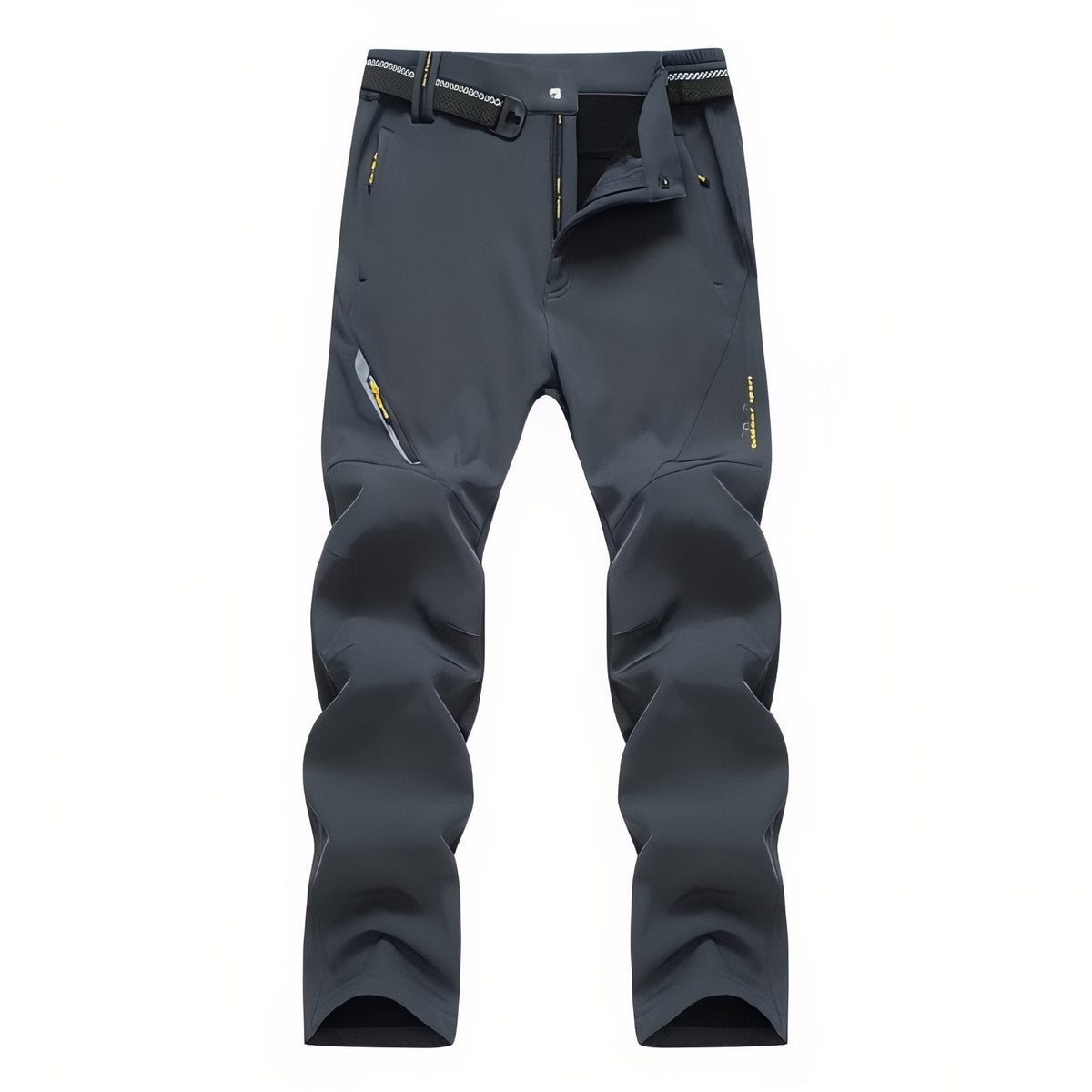 Men's Fleece-Lined Hiking Pants – Waterproof Thermal Trail Pants - Charcoal Gray