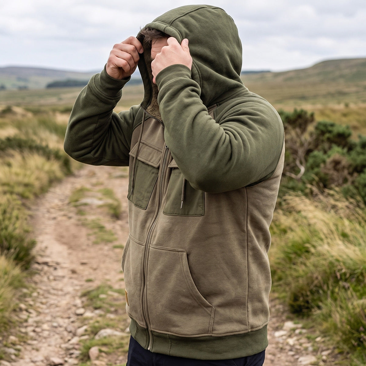 Men's Hooded Fleece Jacket – Full-Zip Lightweight Warm Layer