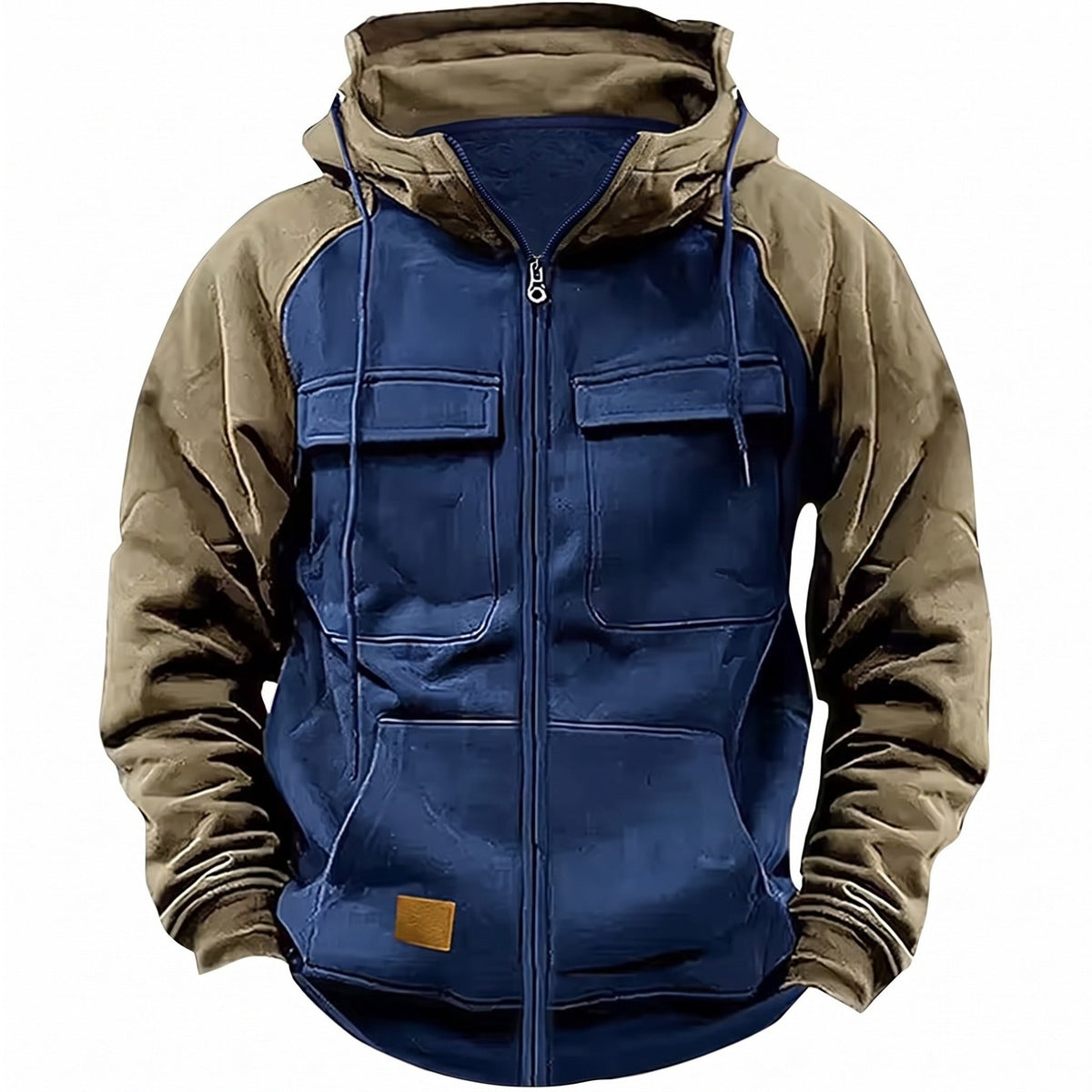 Men's Hooded Fleece Jacket – Full-Zip Lightweight Warm Layer - Royal Blue
