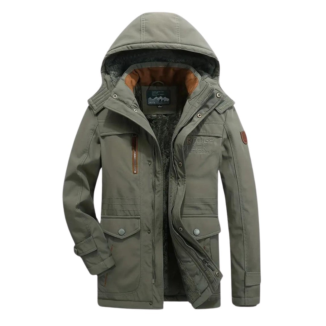 Men's Insulated Winter Jacket – Waterproof Windproof Padded Coat - Military Green