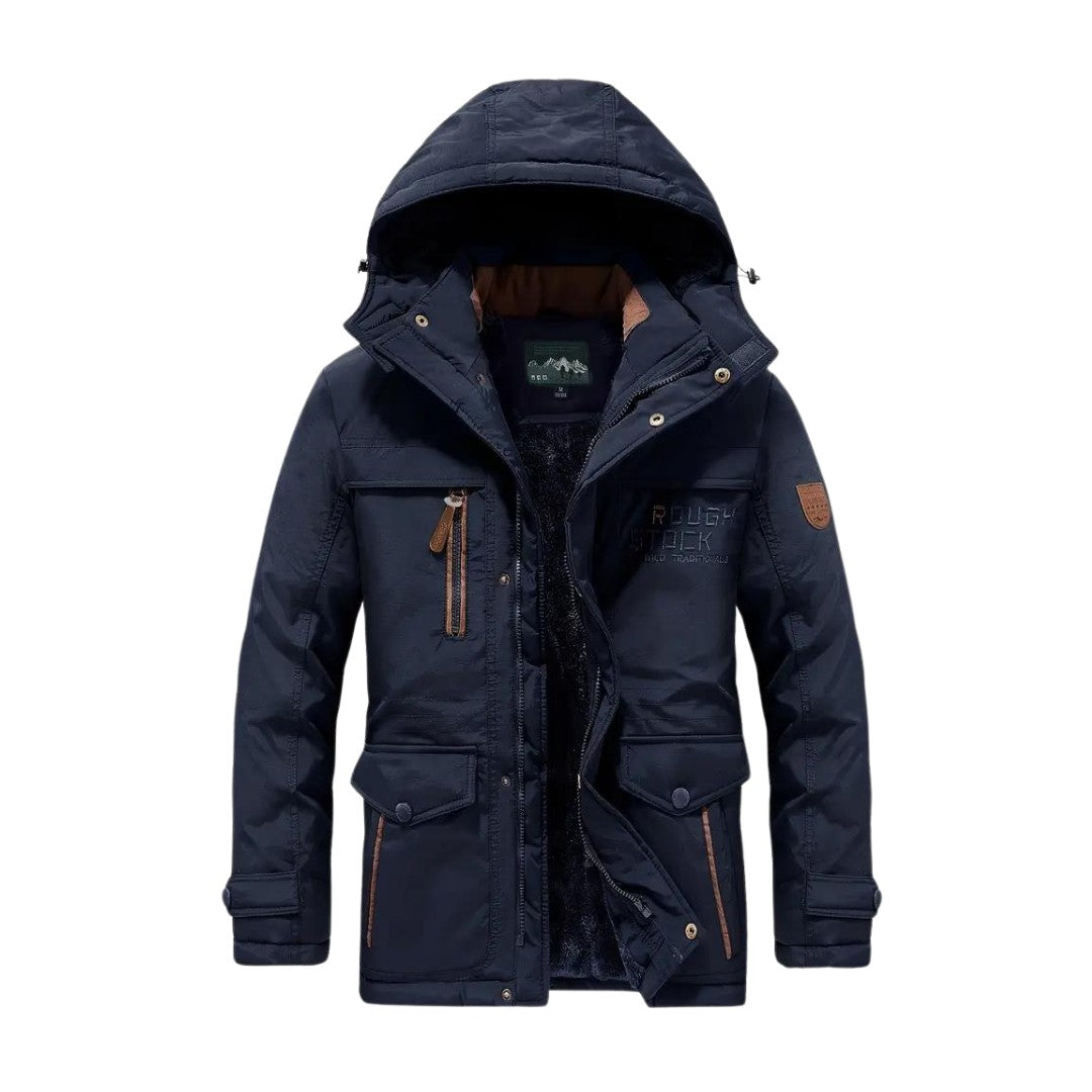 Men's Insulated Winter Jacket – Waterproof Windproof Padded Coat - Navy