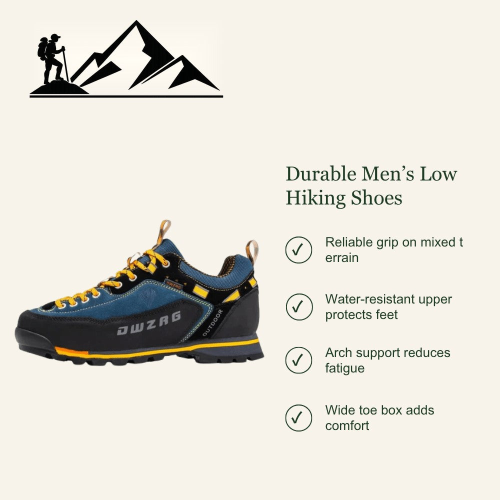 Men's Low Hiking Shoes – Water-Resistant Wide-Toe Grip