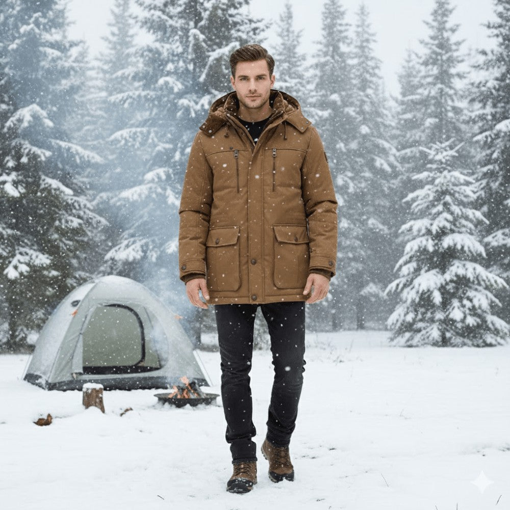 Men's Padded Winter Jacket – Insulated Detachable Hood