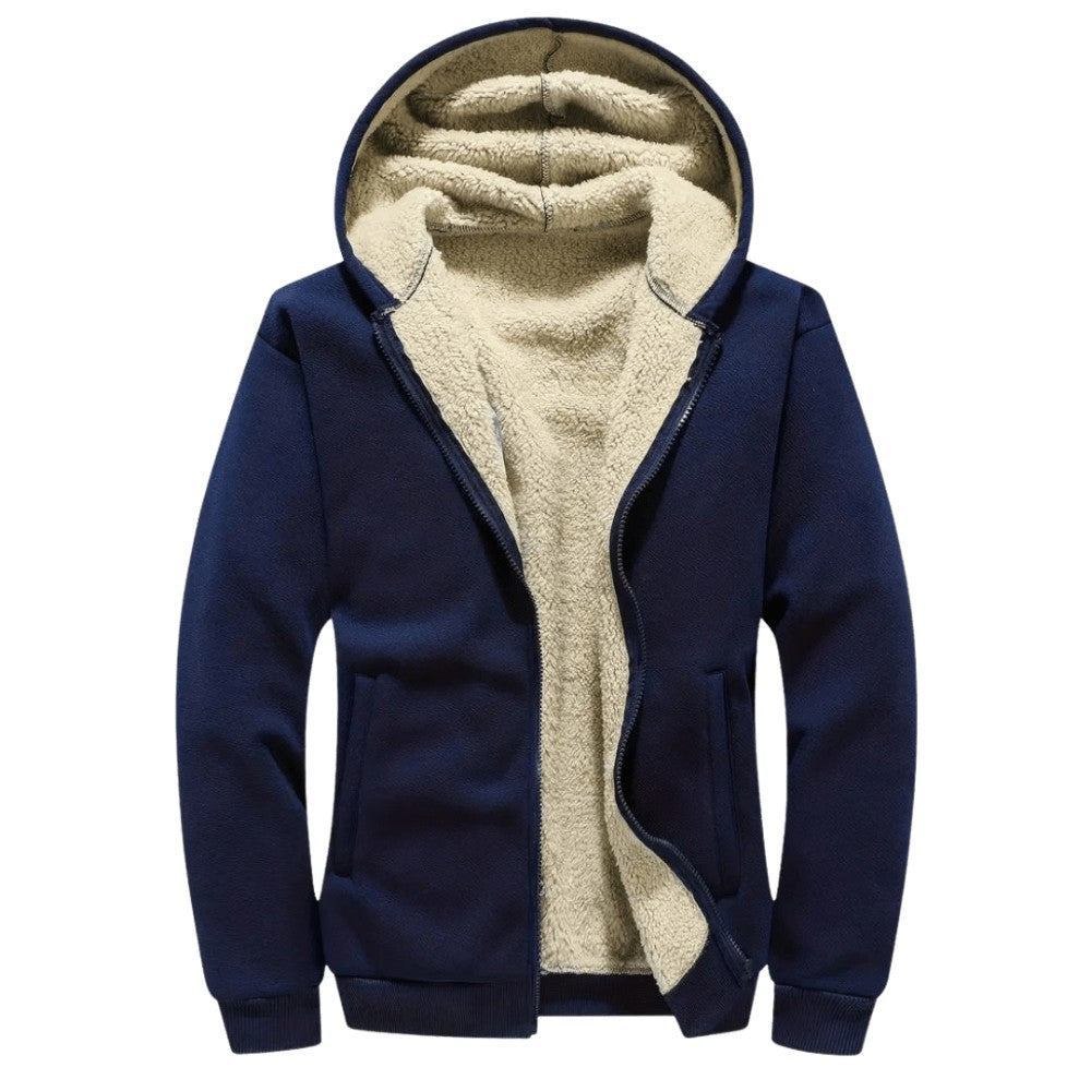 Men's Sherpa Fleece Hoodie – Full-Zip Winter Layer
