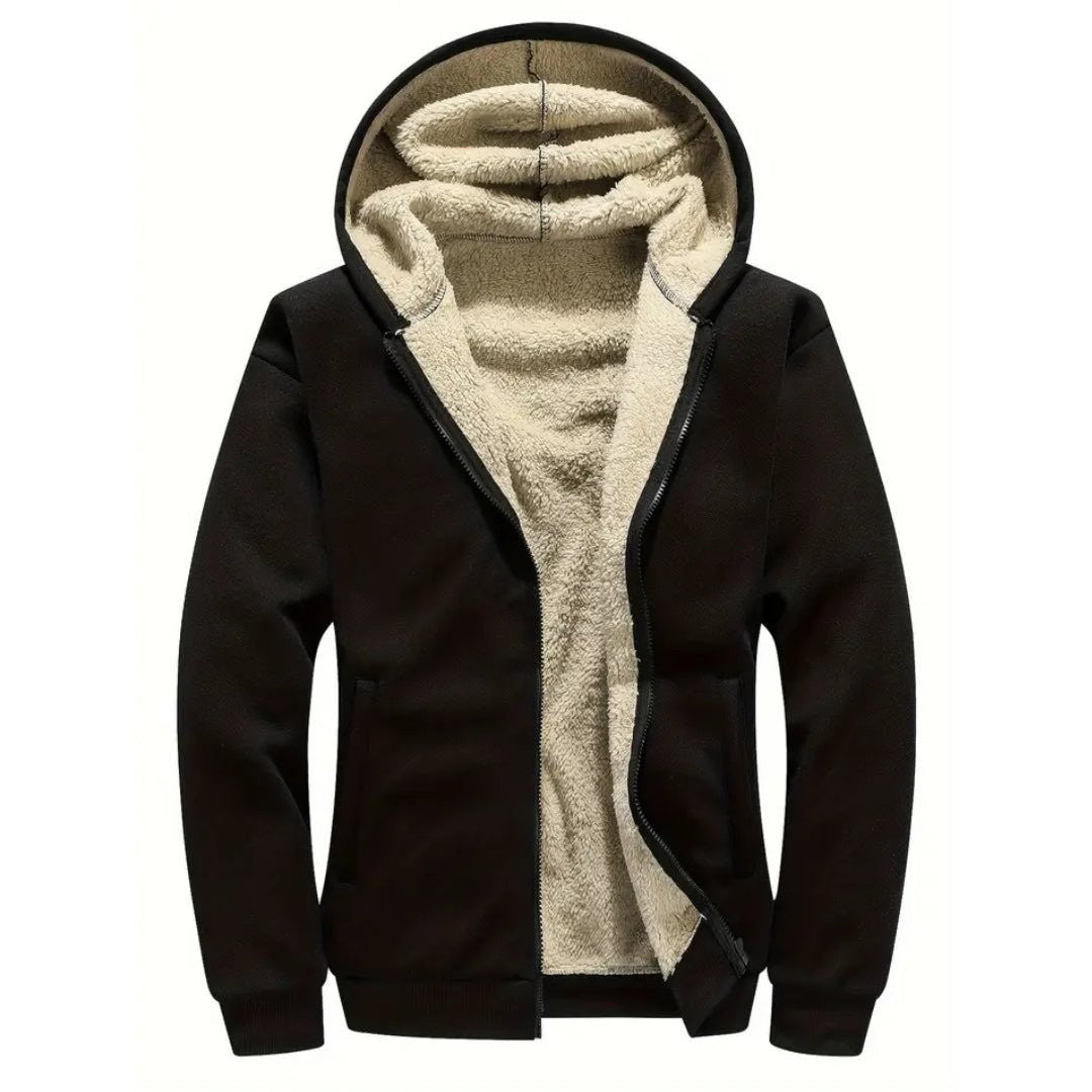 Men's Sherpa Fleece Hoodie – Full-Zip Winter Layer