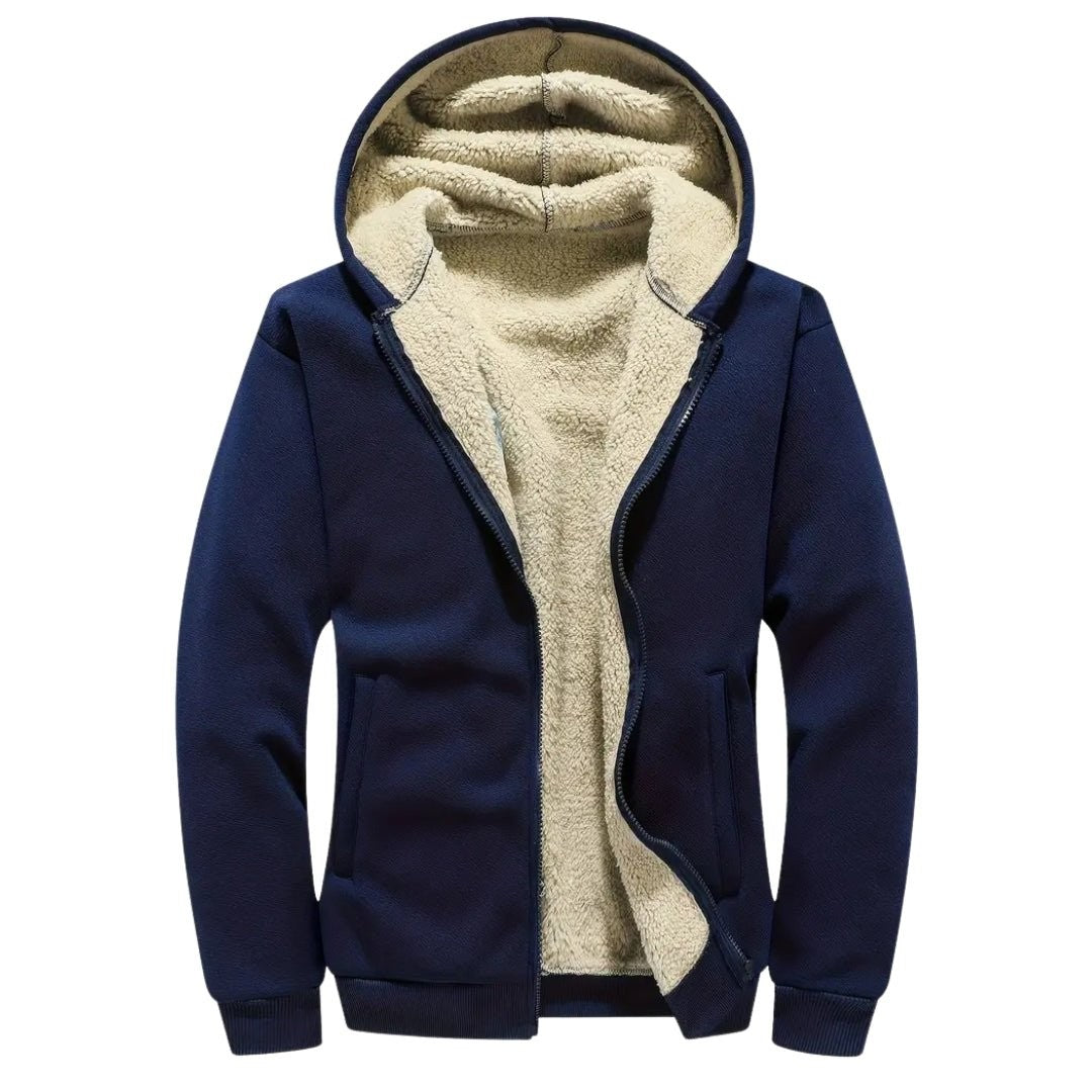 Men's Sherpa Fleece Hoodie – Full-Zip Winter Layer