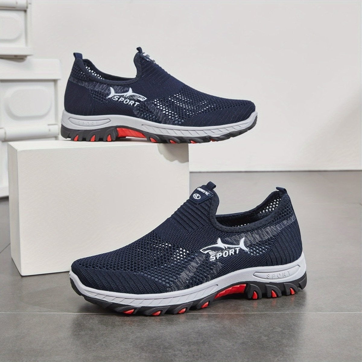 Men's Slip-On Walking Shoes – Breathable Mesh Sneakers