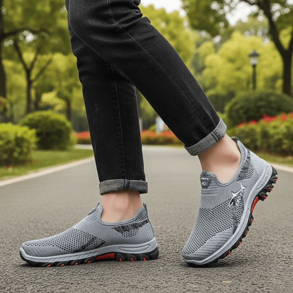 Men's Slip-On Walking Shoes – Breathable Mesh Sneakers