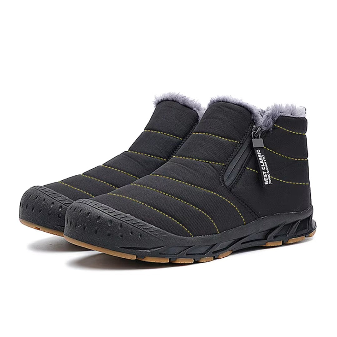 Men's Snow Boots – Waterproof Fleece-Lined Winter Boots - Black