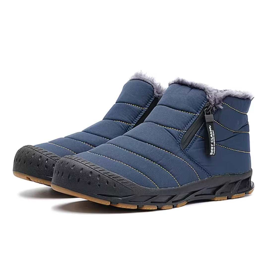 Men's Snow Boots – Waterproof Fleece-Lined Winter Boots - Blue