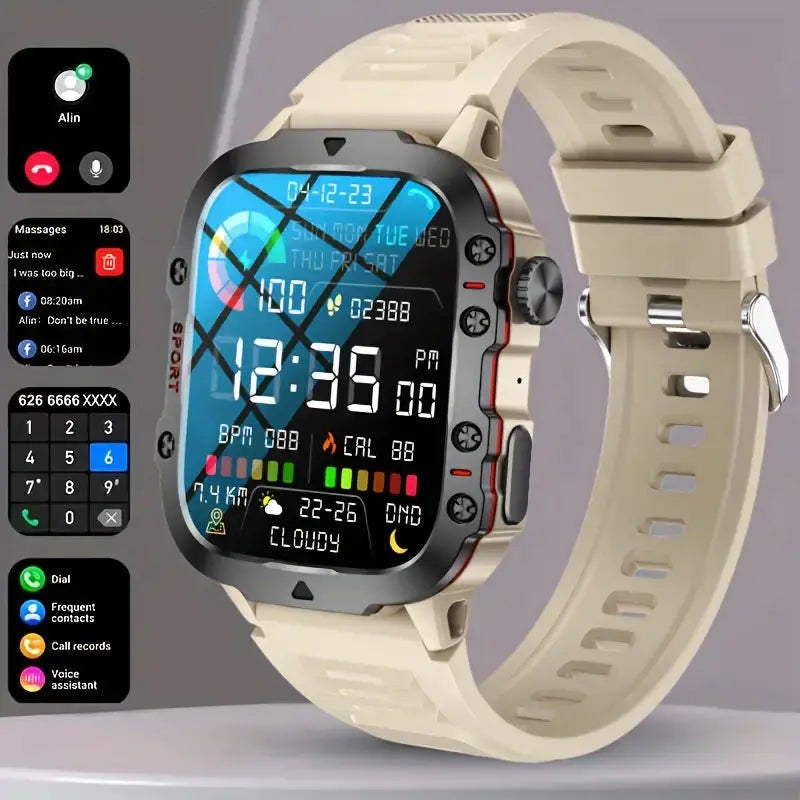 Men's Sport Smartwatch – IP68 Waterproof Fitness Watch, 100+ Modes