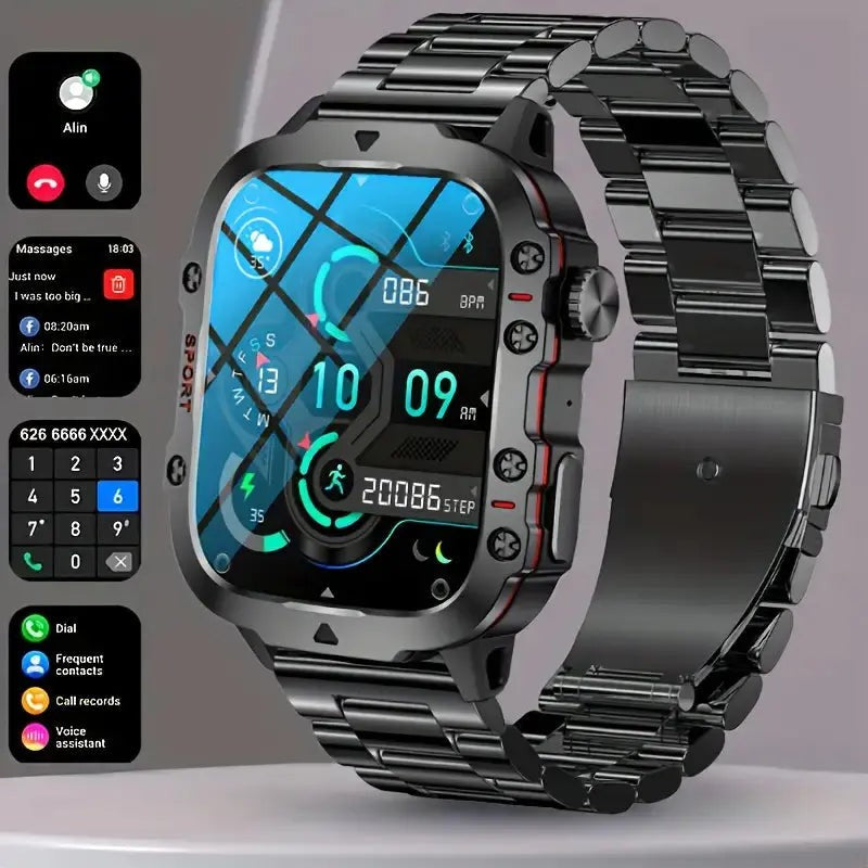 Men's Sport Smartwatch – IP68 Waterproof Fitness Watch, 100+ Modes