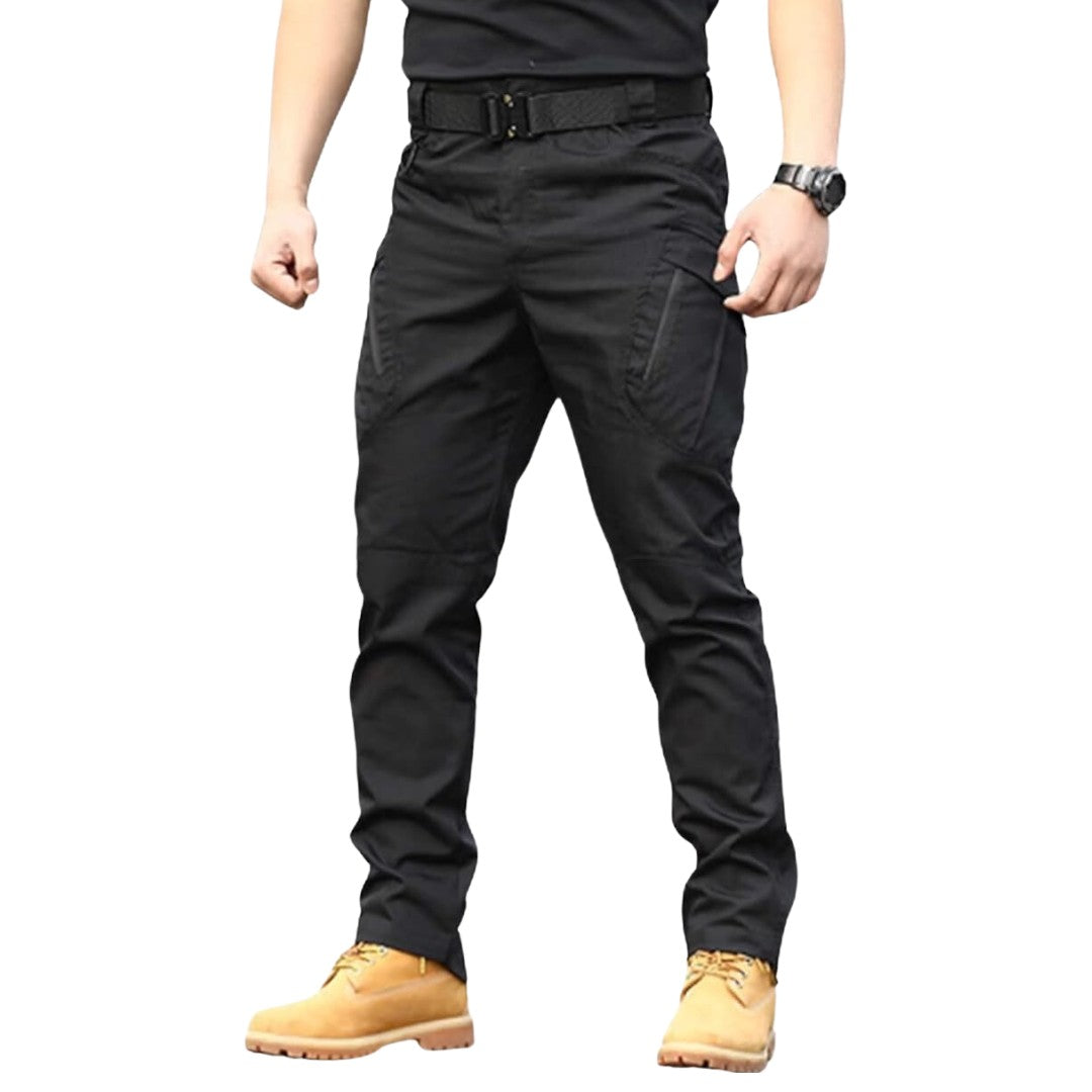 Men's Tactical Cargo Pants – Water-Resistant Ripstop Work Pants - Black