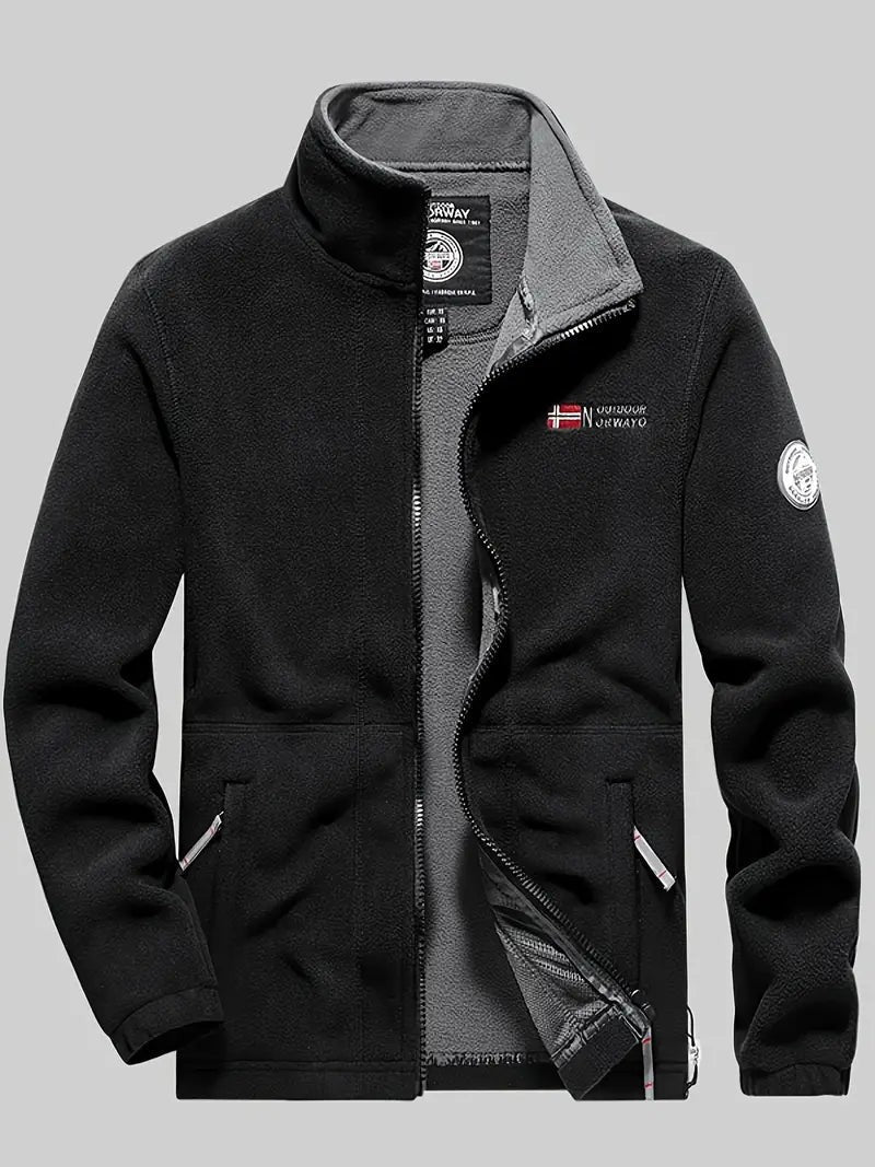 Men's Thermal Fleece Jacket – Warm Insulated Outdoor Jacket - Black
