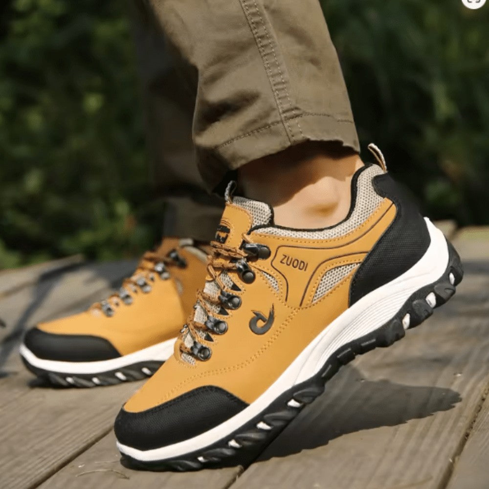 Men's Walking Shoes – Lightweight Cushioned Sneakers - Yellow