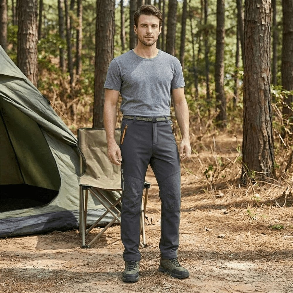 Men's Waterproof Hiking Pants – Insulated Fleece-Lined Softshell