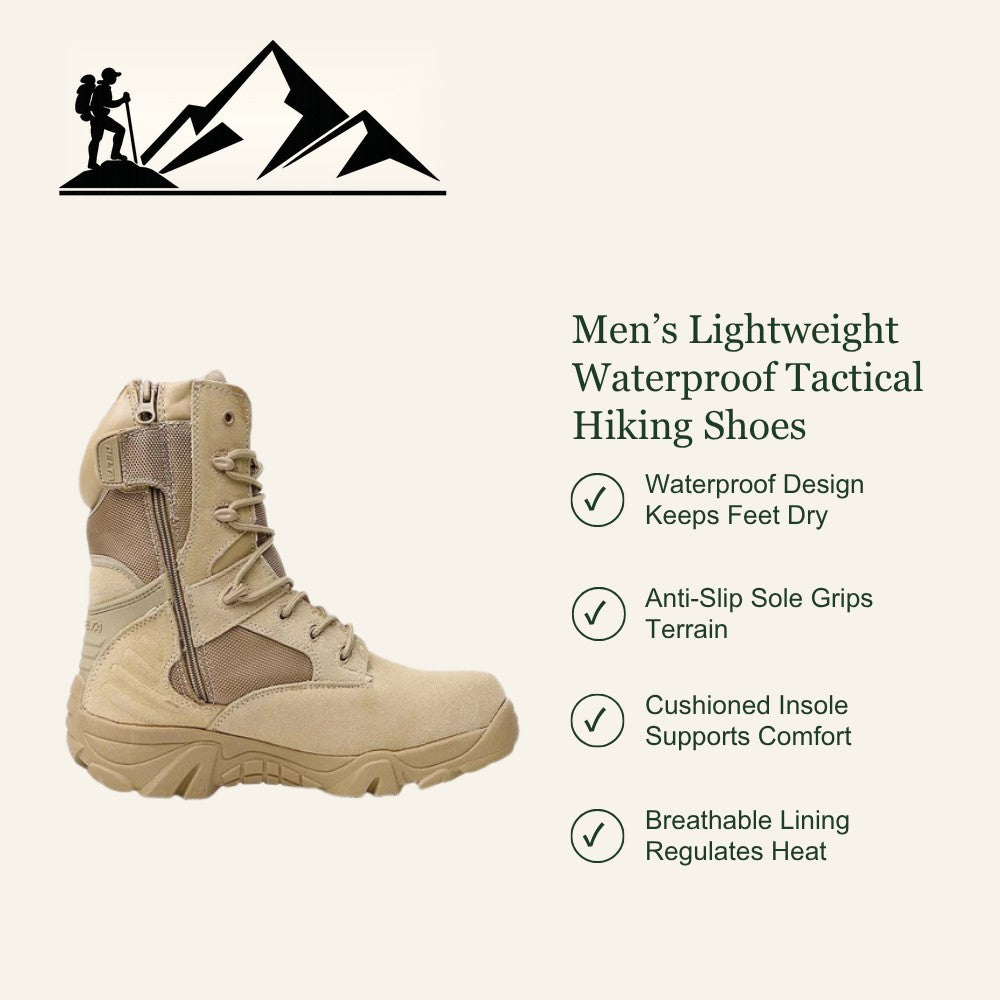 Men's Waterproof Hiking Shoes – Anti-Slip Leather Grip