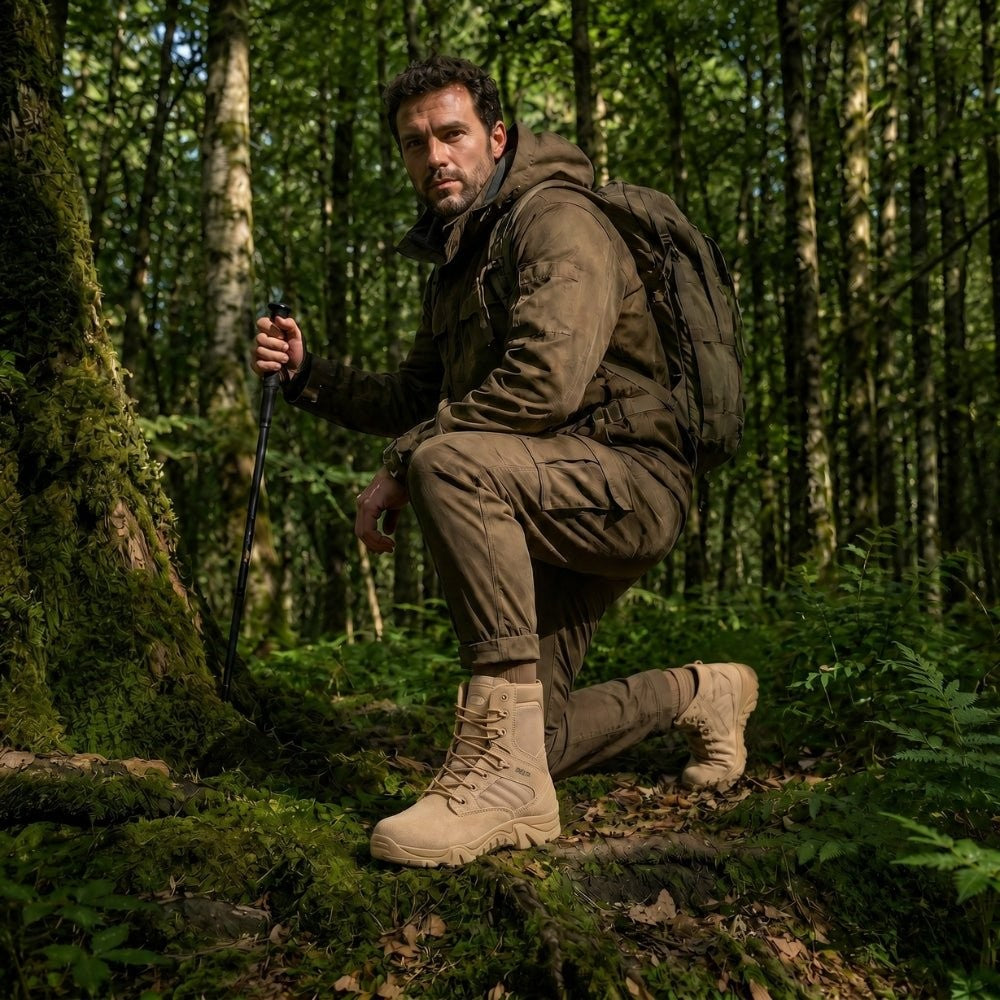Men's Waterproof Hiking Shoes – Anti-Slip Leather Grip