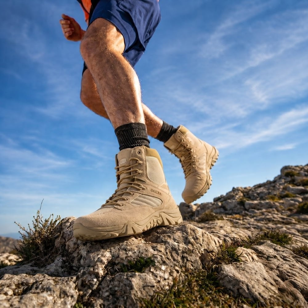 Men's Waterproof Hiking Shoes – Anti-Slip Leather Grip