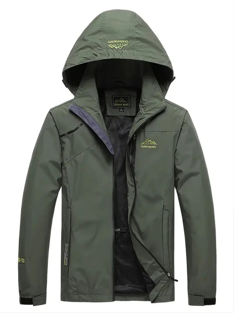 Men's Waterproof Windbreaker – Breathable Outdoor Rain Jacket - Green