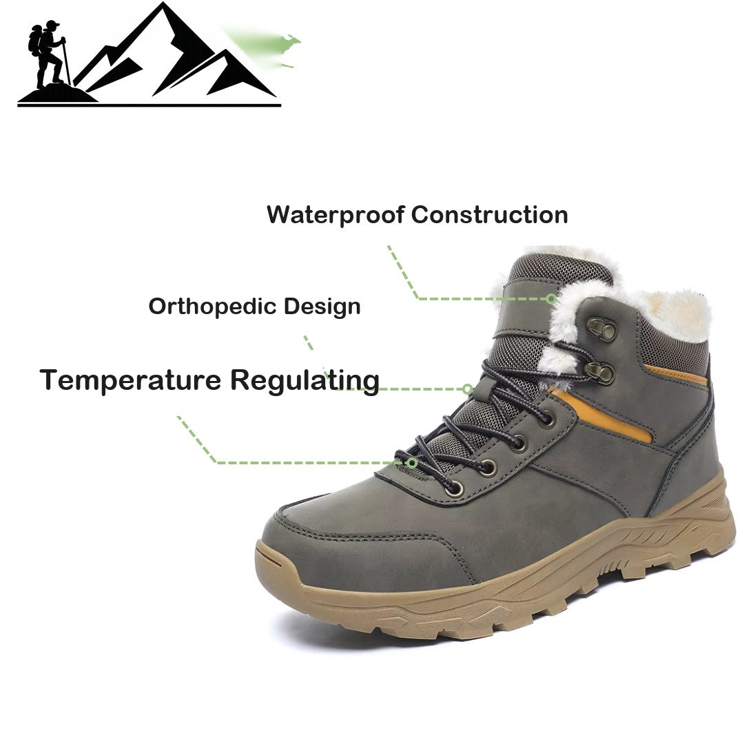 Men's Winter Hiking Boots – Waterproof Fleece-Lined Snow Boots