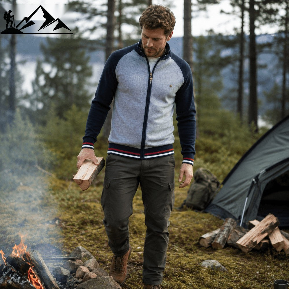 Men's Zip Sweater – Lightweight Cotton Knit Layer