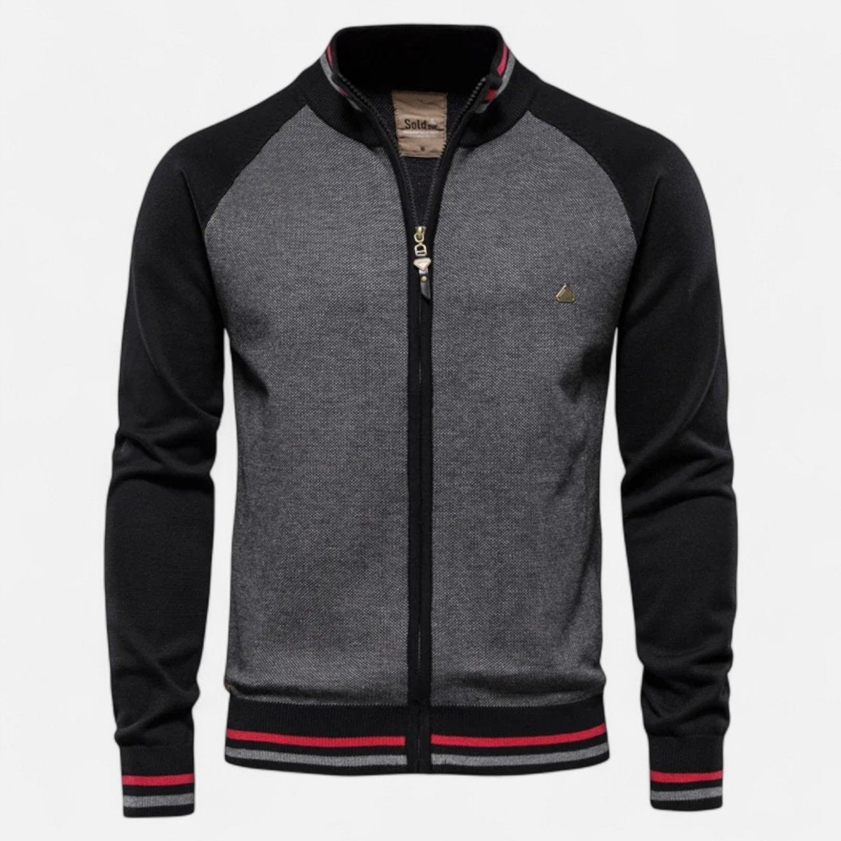 Men's Zip Sweater – Lightweight Cotton Knit Layer - Black